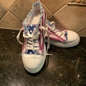 Stars and stripes sneakers. Worn one time size 9.